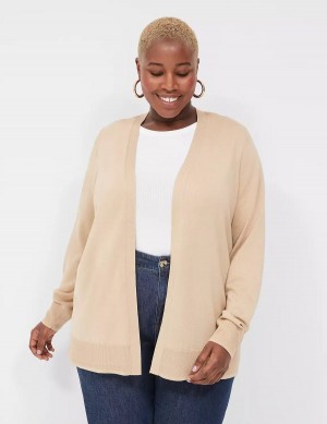 Cardigan γυναικεια Lane Bryant Modern Long-Sleeve Open-Front Χακί | KJR8227GS