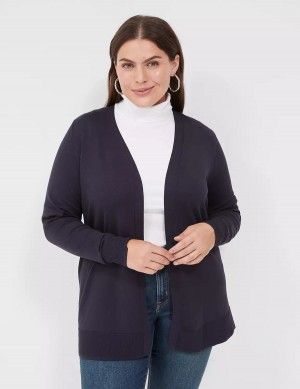 Cardigan γυναικεια Lane Bryant Modern Long-Sleeve Open-Front μπλε | CQH577IL