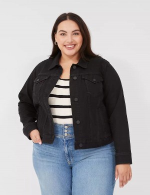 Μπουφαν γυναικεια Lane Bryant Black Denim μαυρα | BDO6839YA