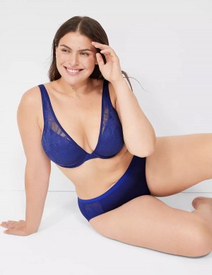 Μπραλέτες γυναικεια Lane Bryant Boost Plunge With Lace μπλε | AUG8095XV