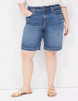 Σορτσ γυναικεια Lane Bryant Boyfriend Fit Bermuda Jean μπλε | UZT9378IB