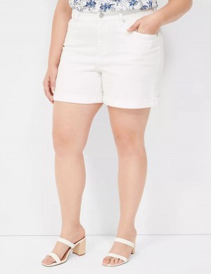 Σορτσ γυναικεια Lane Bryant Boyfriend Fit Midi Jean ασπρα | PXV249SJ