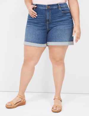 Σορτσ γυναικεια Lane Bryant Boyfriend Fit Midi Jean σκούρο μπλε | GOL9112RF