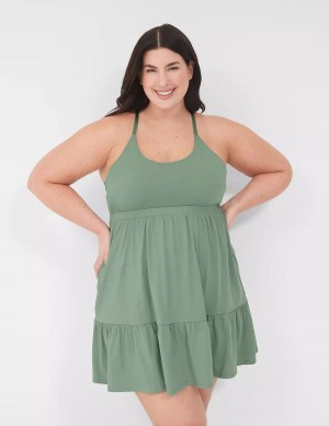 Φορεμα γυναικεια Lane Bryant Comfy Cotton Strappy-Back Chemise πρασινο | DCN4274KJ