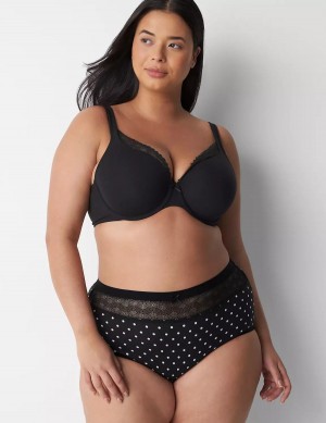 Κιλότα γυναικεια Lane Bryant Cotton Full with Lace Waist πρασινο μαυρα | CKB2318IP