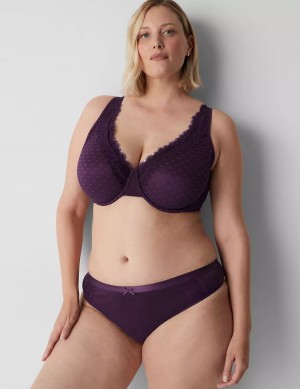 Στριγκάκι γυναικεια Lane Bryant Cotton With Lace Waist μωβ | GGC2565AQ