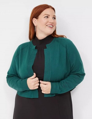 Πουλόβερ γυναικεια Lane Bryant Crop Open-Front Shrug πρασινο | NRH2556YQ