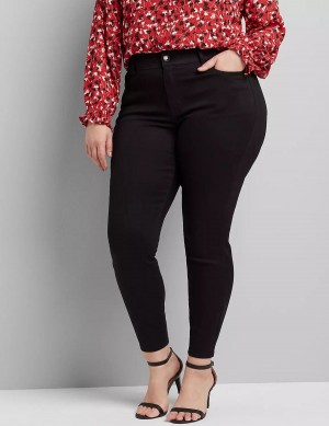 Τζιν γυναικεια Lane Bryant Curvy Fit High-Rise Skinny μαυρα | ZIV4594LL