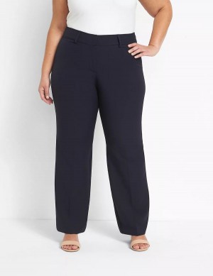 Παντελονι γυναικεια Lane Bryant Curvy Fit Perfect Drape Straight μπλε | CWY4839QY