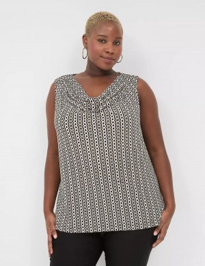 μπλουζακια γυναικεια Lane Bryant Drape-Neck Shell μαυρα | MNH5976IS