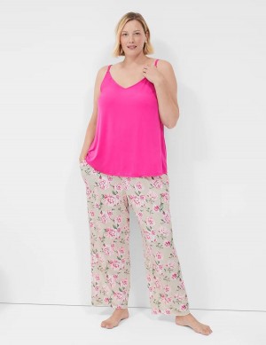 Πιζάμες γυναικεια Lane Bryant DreamyCool Cami & Block Pant PJ Set ροζ ροζ | BAZ6244HX