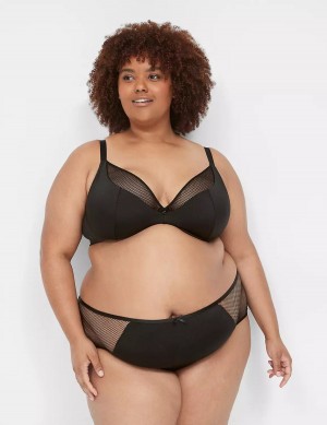 Μπραλέτες γυναικεια Lane Bryant Fishnet Lightly Lined Plunge μαυρα | IDO3429JS