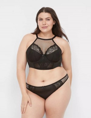 Στριγκάκι γυναικεια Lane Bryant Fishnet μαυρα | EIT7149VS