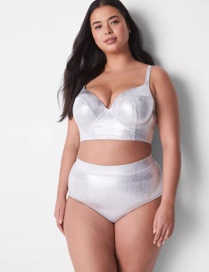 Κιλότα γυναικεια Lane Bryant Foil Swim ασημι | HBO684UY