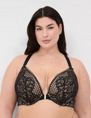 Μπραλέτες γυναικεια Lane Bryant Front-Close Boost Plunge μαυρα | RBF6272DC