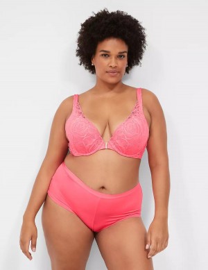 Μπραλέτες γυναικεια Lane Bryant Front-Close Smooth Boost Plunge ροζ | EQY1776UO