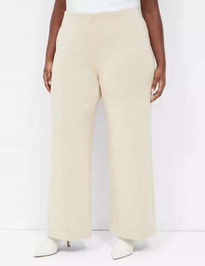 Παντελονι γυναικεια Lane Bryant Journey Knit High-Rise Wide Leg Χακί | YTN2919QS