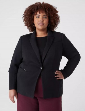 Μπουφαν γυναικεια Lane Bryant Journey Knit With Zipper Pocket μαυρα | ULY986LP