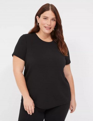 μπλουζακια γυναικεια Lane Bryant Journey Short-Sleeve Tee μαυρα | AFE766KJ