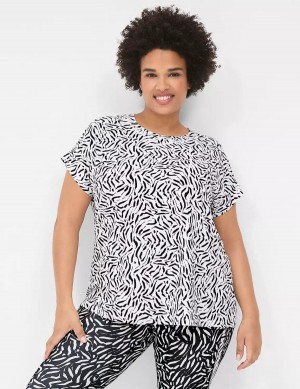 μπλουζακια γυναικεια Lane Bryant LIVI Crew-Neck Recycled LIVI Soft Tee ασπρα | HGX1624NM