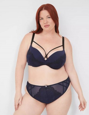 Μπραλέτες γυναικεια Lane Bryant Lace Max Boost Plunge μπλε | TOH973OF