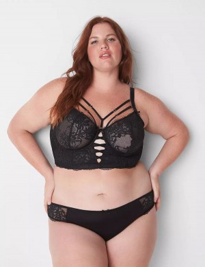 Κιλότα γυναικεια Lane Bryant Lace Tanga μαυρα | JLD7243GC