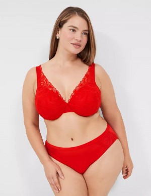 Μπραλέτες γυναικεια Lane Bryant Lightly Lined Full Coverage With Lace κοκκινα | QHZ3497UL