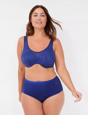 Μπραλέτες γυναικεια Lane Bryant Lightly Lined Full Coverage with Lace Overlay μπλε | AXO614HL