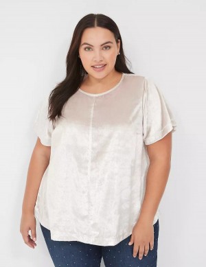 μπλουζακια γυναικεια Lane Bryant Lurex Boatneck Swing Top γκρι | WHL5435BD