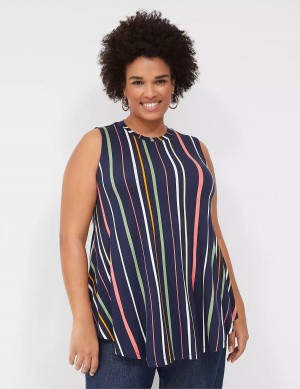 μπλουζακια γυναικεια Lane Bryant Max Swing Sleeveless High-Neck Tunic σκουρο μπλε | BPV9741GZ