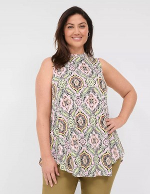 μπλουζακια γυναικεια Lane Bryant Max Swing Sleeveless High-Neck Tunic Πολύχρωμο | EBH4367KI