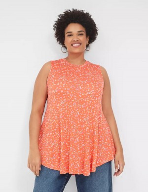 μπλουζακια γυναικεια Lane Bryant Max Swing Sleeveless High-Neck Tunic πορτοκαλι | PYO2535SG