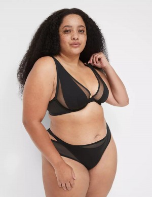 Μπραλέτες γυναικεια Lane Bryant Mesh High Apex μαυρα | TGF654CZ