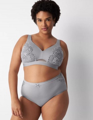 Κιλότα γυναικεια Lane Bryant No-Show Full with Lace γκρι | SLX1515EN