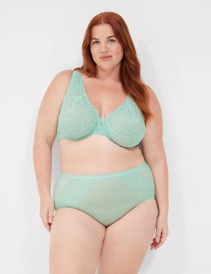 Κιλότα γυναικεια Lane Bryant No-Show Full with Lace ανοιχτο πρασινο | ZZU6510BA