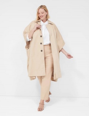 Πόντσος γυναικεια Lane Bryant Oversized Trench Poncho Χακί | AFA7958BG