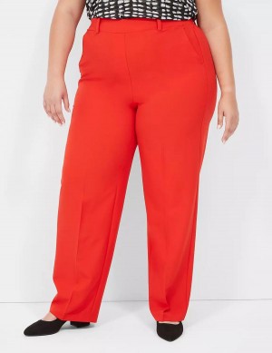 Παντελονι γυναικεια Lane Bryant Perfect Drape Pull-On Straight κοκκινα | LKL7711LU