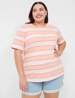 μπλουζακια γυναικεια Lane Bryant Perfect Sleeve Crew-Neck Tee πορτοκαλι | XLH162XV