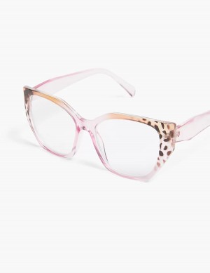 Γυαλια γυναικεια Lane Bryant Pink & Cheetah Print Jelly Cateye Reading ροζ | NDC6296NS