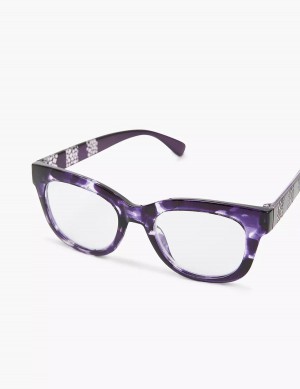 Γυαλια γυναικεια Lane Bryant Purple Animal Print Cateye Reading μωβ | TFO4667NY