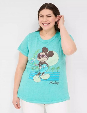 μπλουζακια γυναικεια Lane Bryant Rhinestone Mickey Graphic Tee πρασινο | XLT54YT