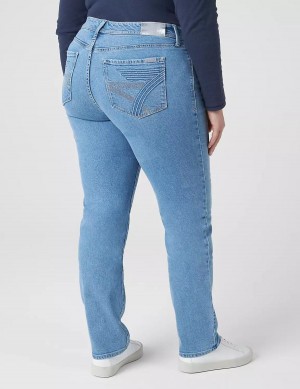 Τζιν γυναικεια Lane Bryant Seven7 Straight With Back Pocket Embroidery ανοιχτο μπλε | NYU155PH