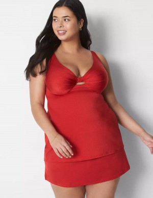 φουστεσ γυναικεια Lane Bryant Shimmer Slitted Swim κοκκινα | FNO7733DM