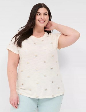 μπλουζακια γυναικεια Lane Bryant Shimmer Sunshine Graphic Tee ασπρα | MLY7173VV