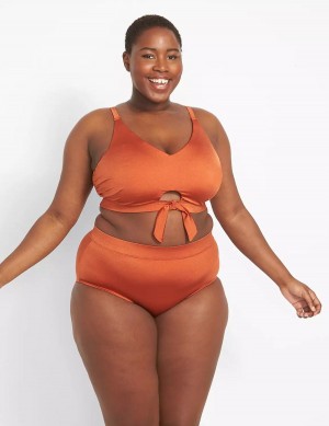 Κιλότα γυναικεια Lane Bryant Shimmer Swim πορτοκαλι | GEM8697PO