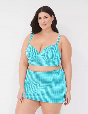 φουστεσ γυναικεια Lane Bryant Side Slit Swim μπλε ασπρα | CMX2676QH