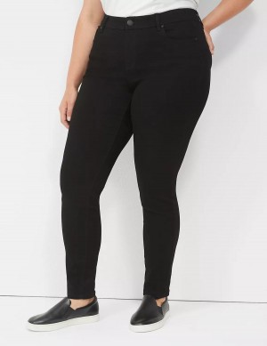 Τζιν γυναικεια Lane Bryant Signature Fit Sateen Skinny μαυρα | ZOS245UG