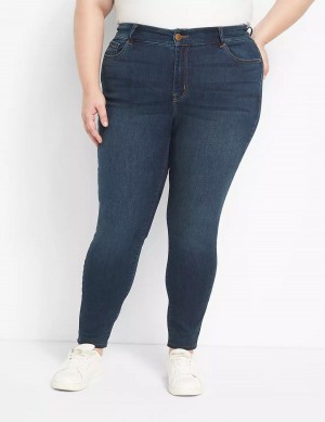 Τζιν γυναικεια Lane Bryant Straight Fit High-Rise Skinny σκούρο μπλε | LHP6174ZY