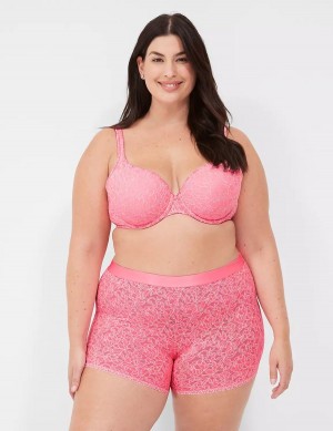 Κιλότα γυναικεια Lane Bryant Stretch Lace Boxer ροζ | LGA987LF