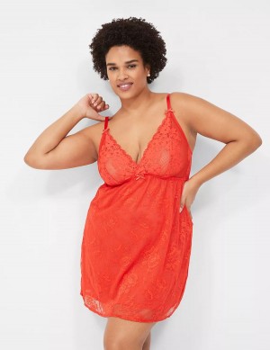 Φορεμα γυναικεια Lane Bryant Stretch Lace Slip βαθυ κοκκινα | LQO5081VT